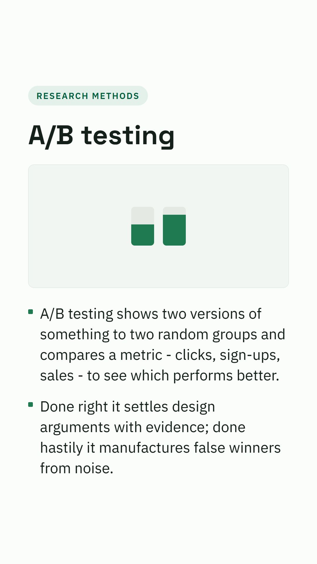 Still from the A/B testing video
