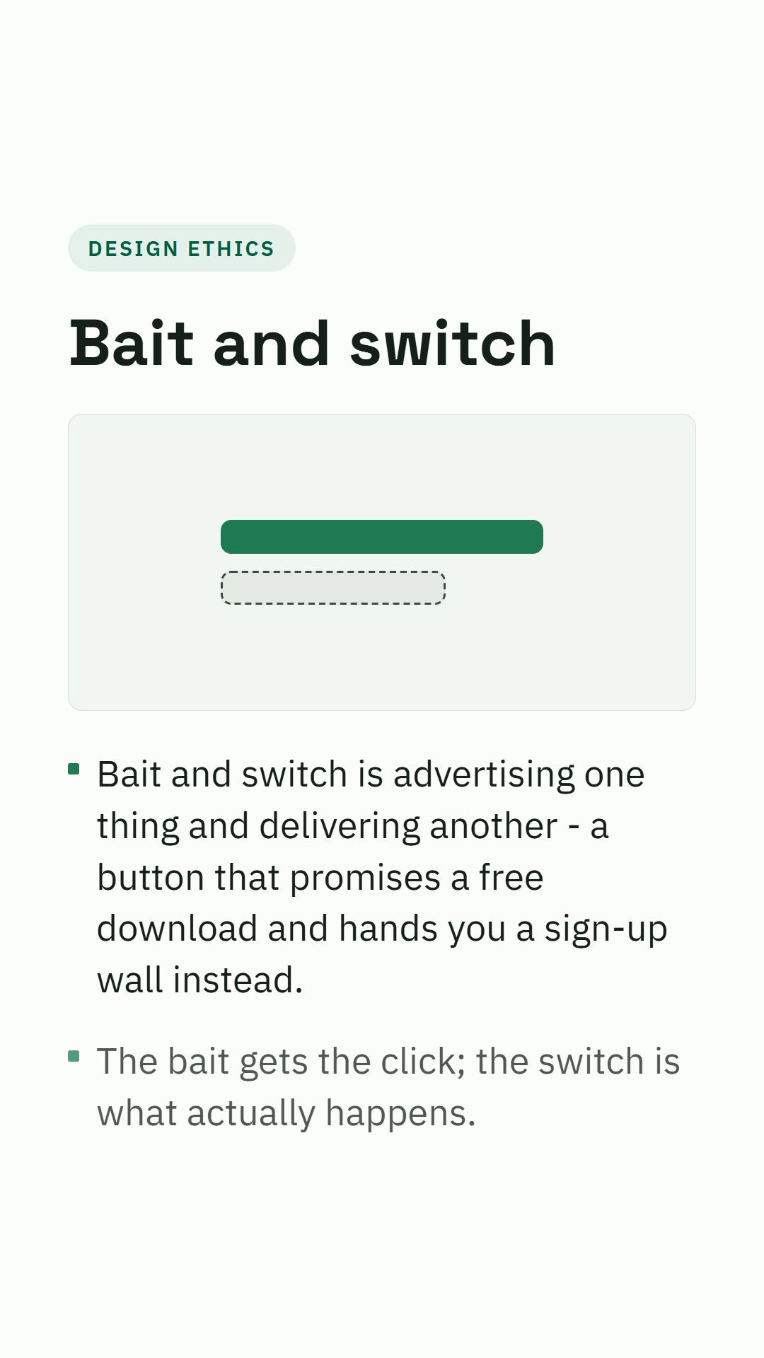 Still from the Bait and switch video