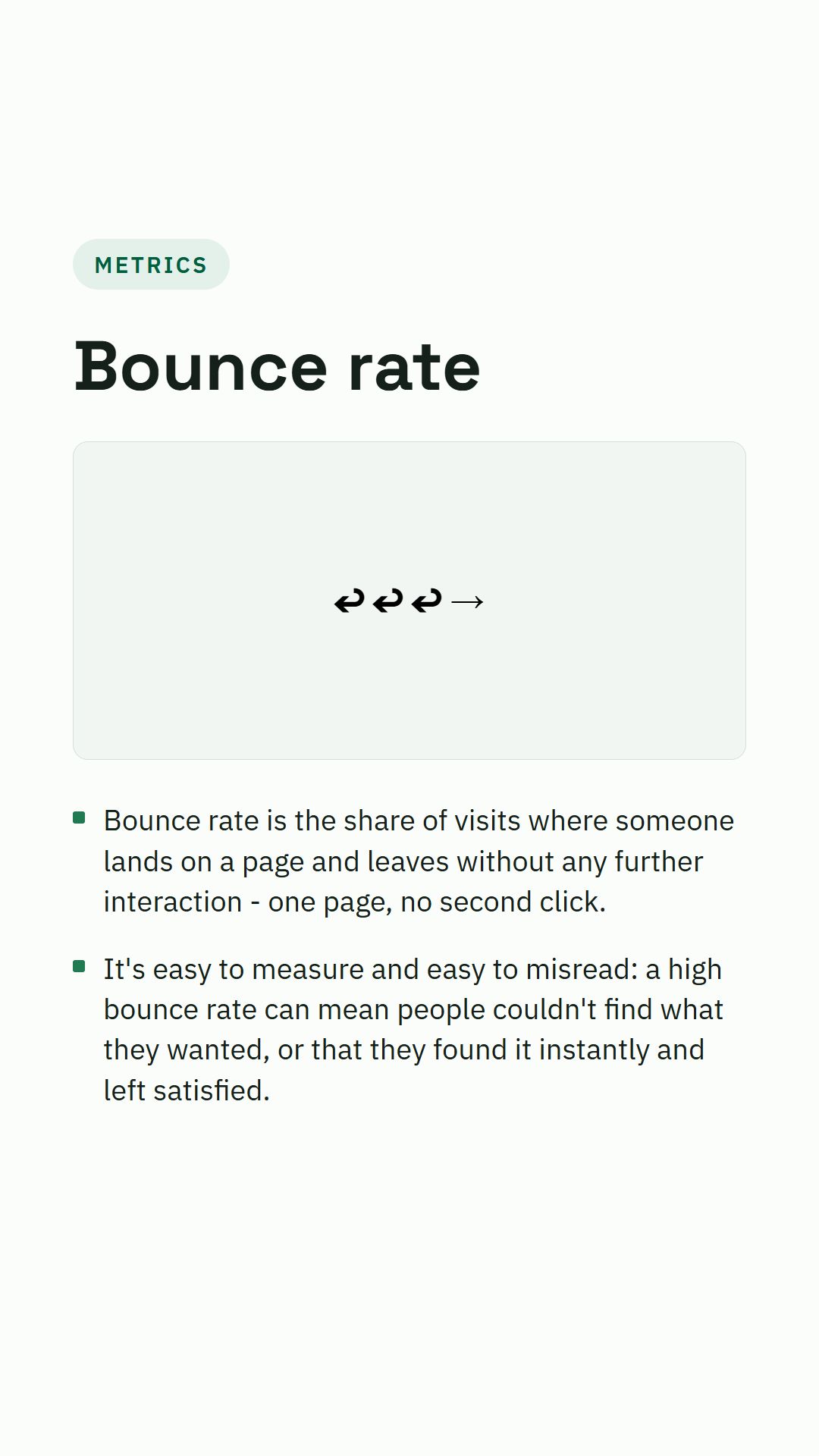 Still from the Bounce rate video