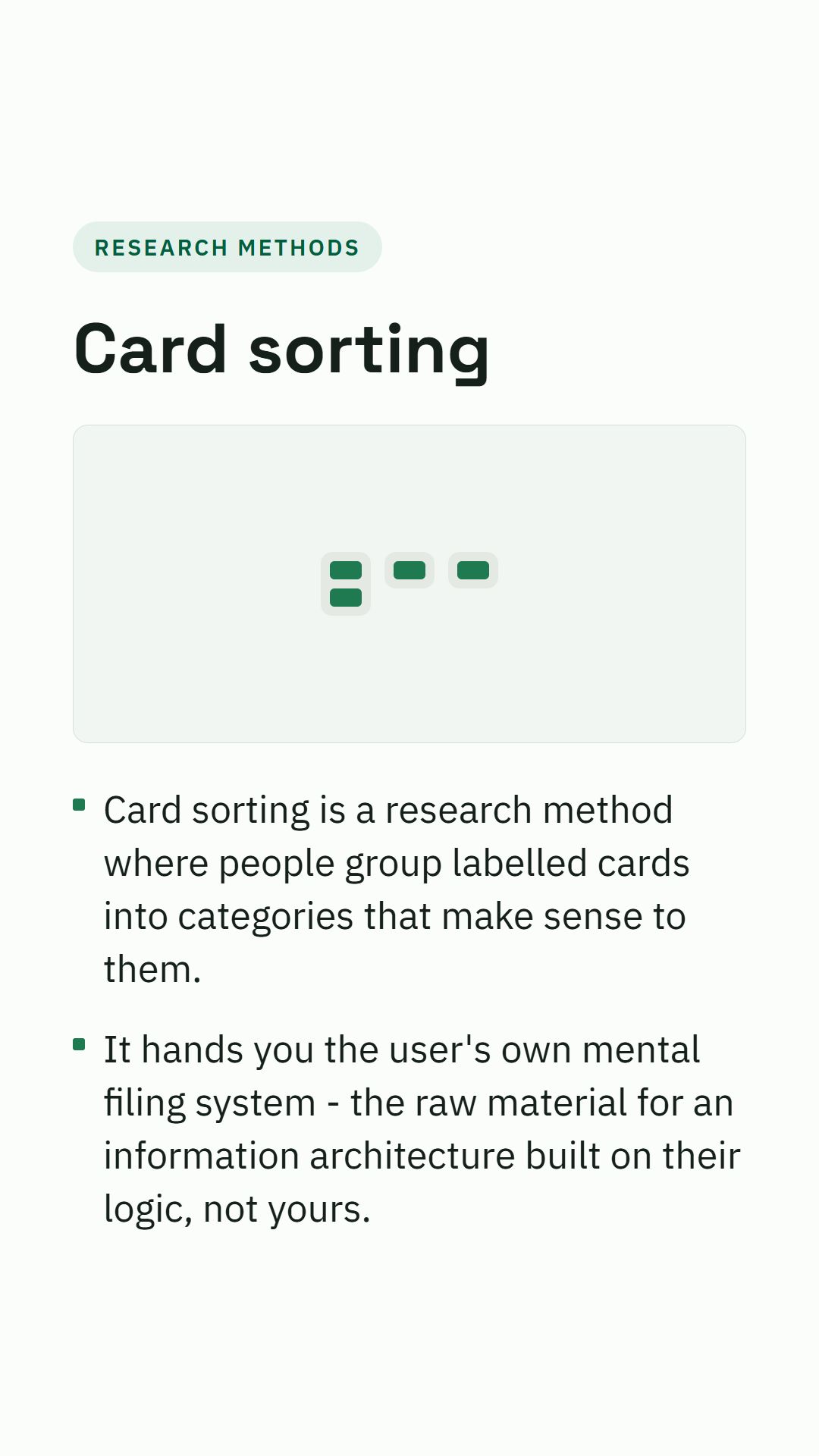 Still from the Card sorting video