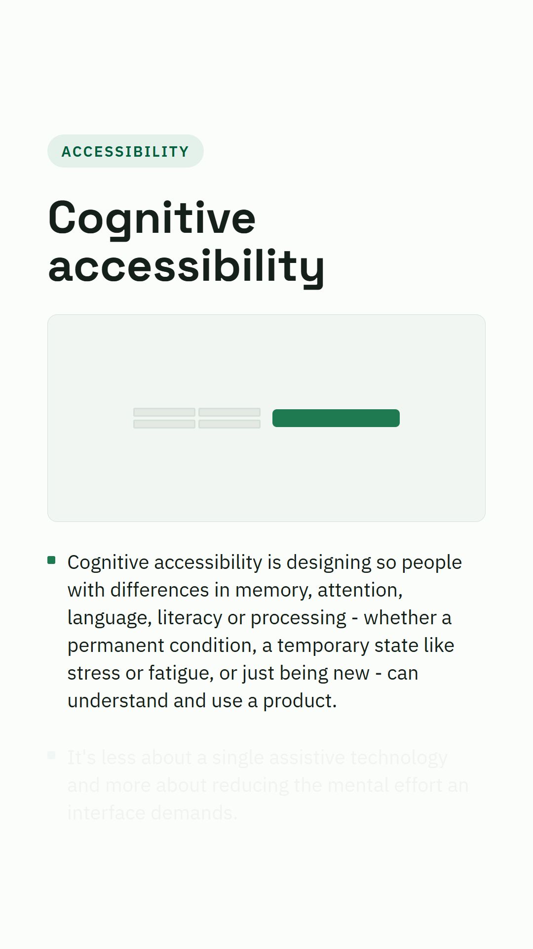 Still from the Cognitive accessibility video