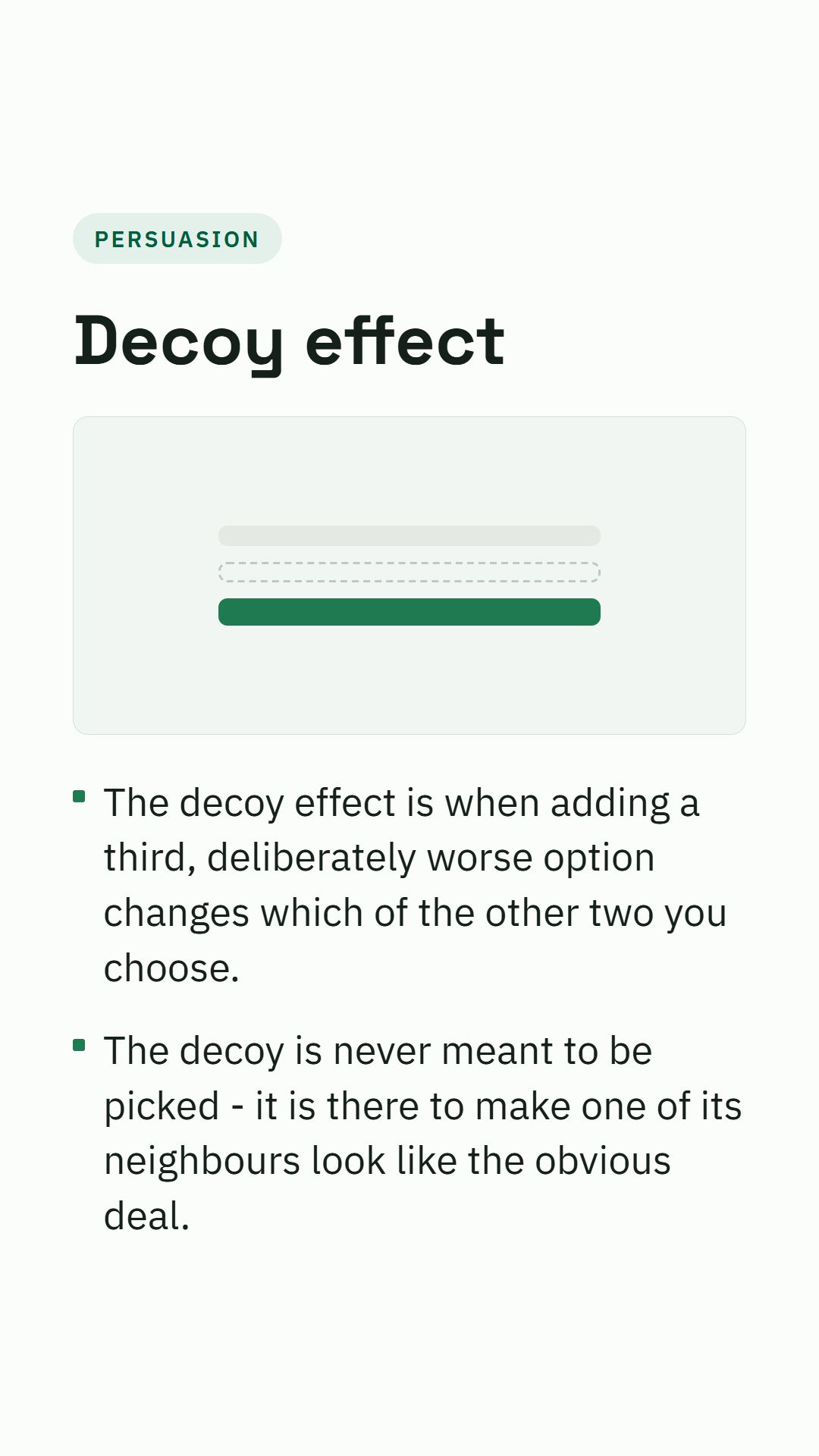 Still from the Decoy effect video
