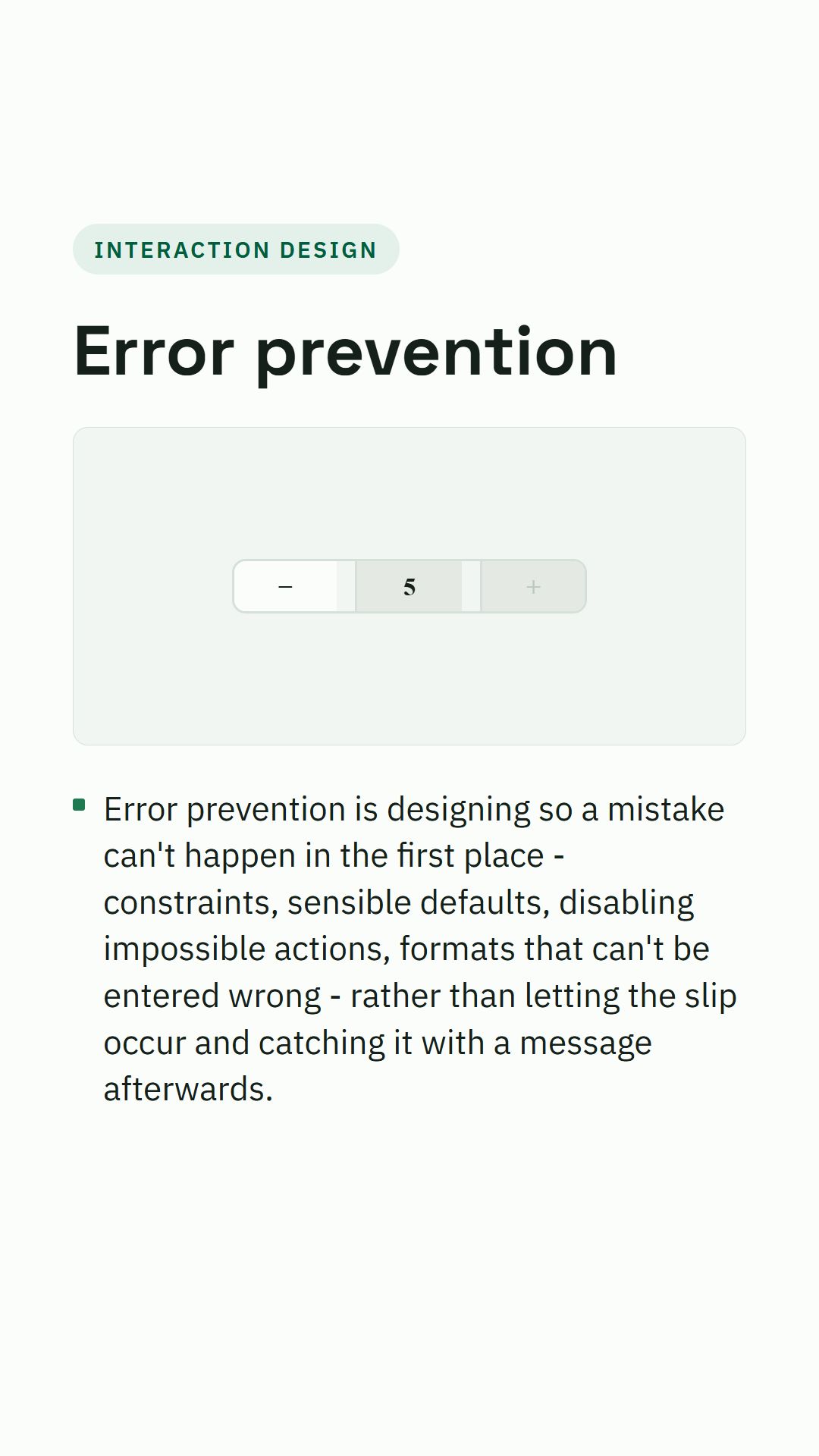 Still from the Error prevention video