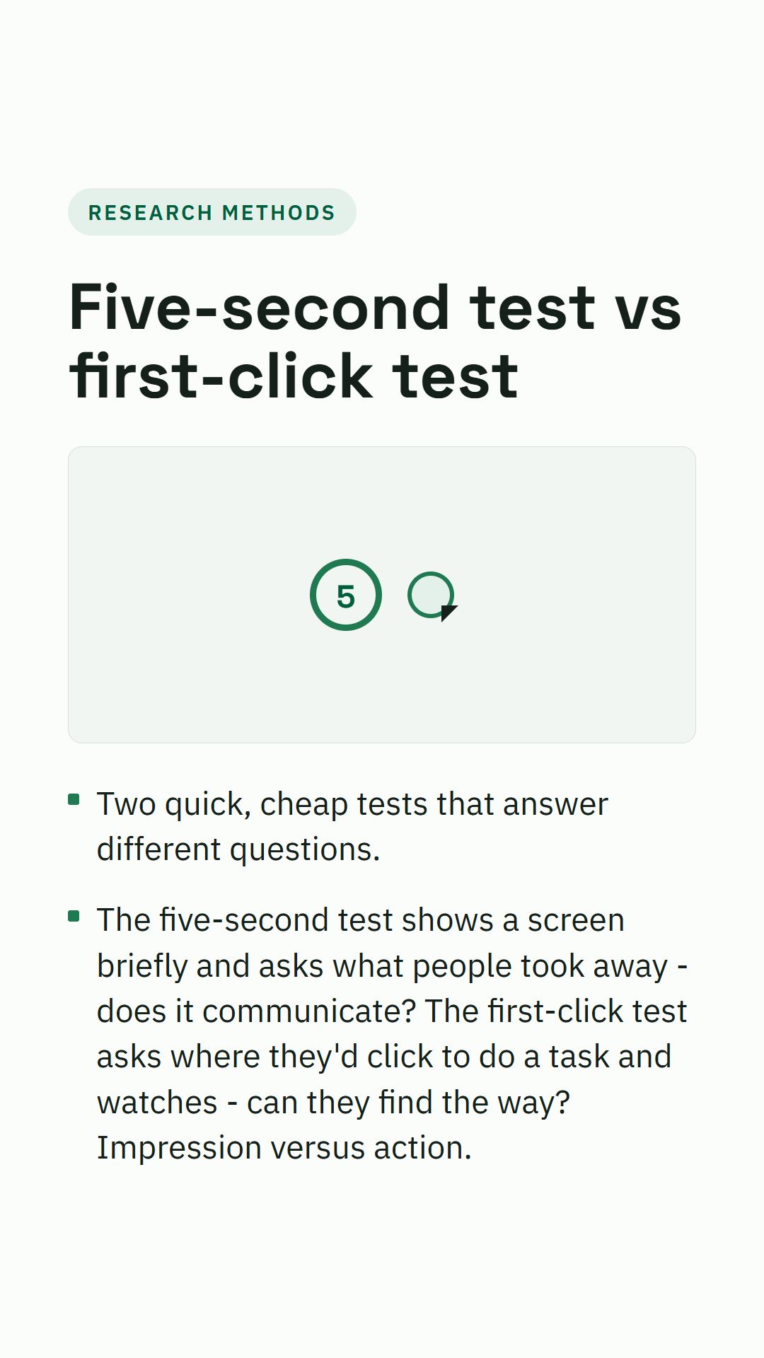 Still from the Five-second test vs first-click test video