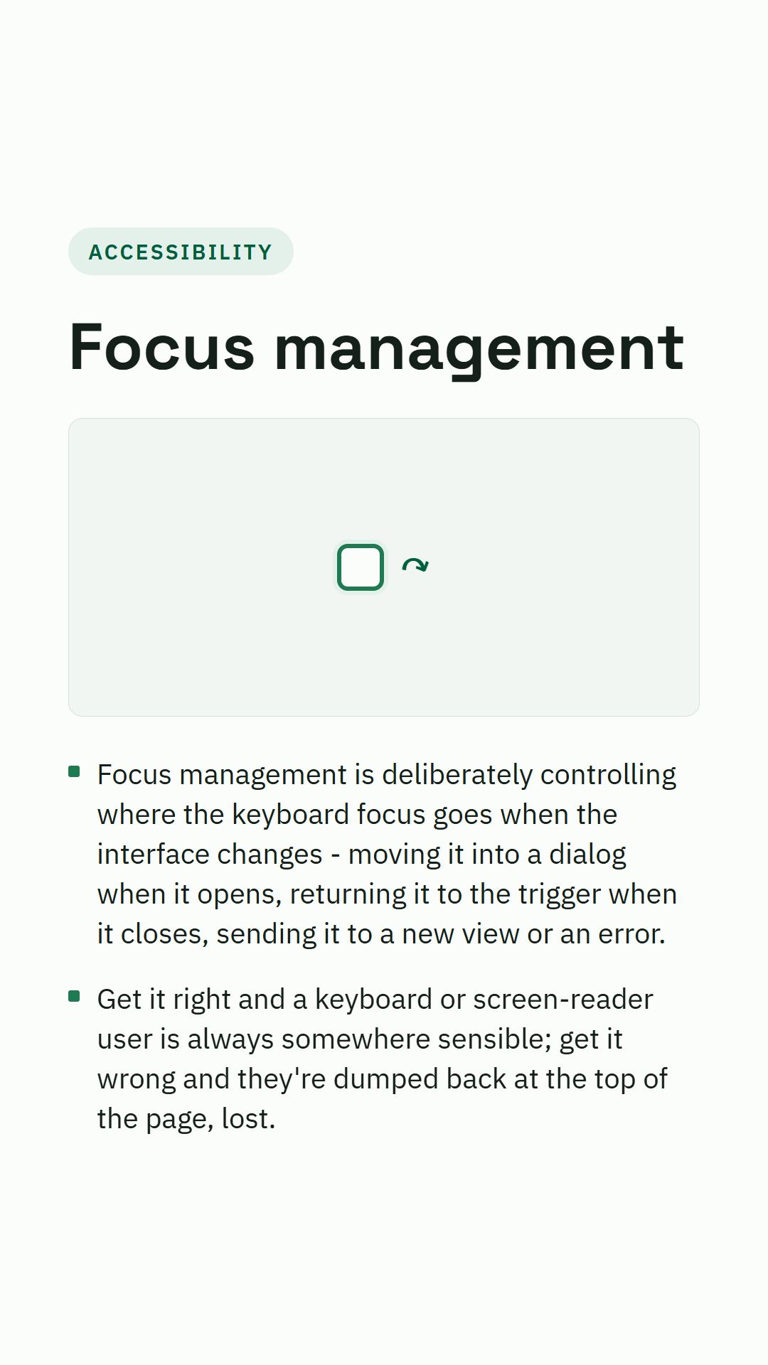 Still from the Focus management video