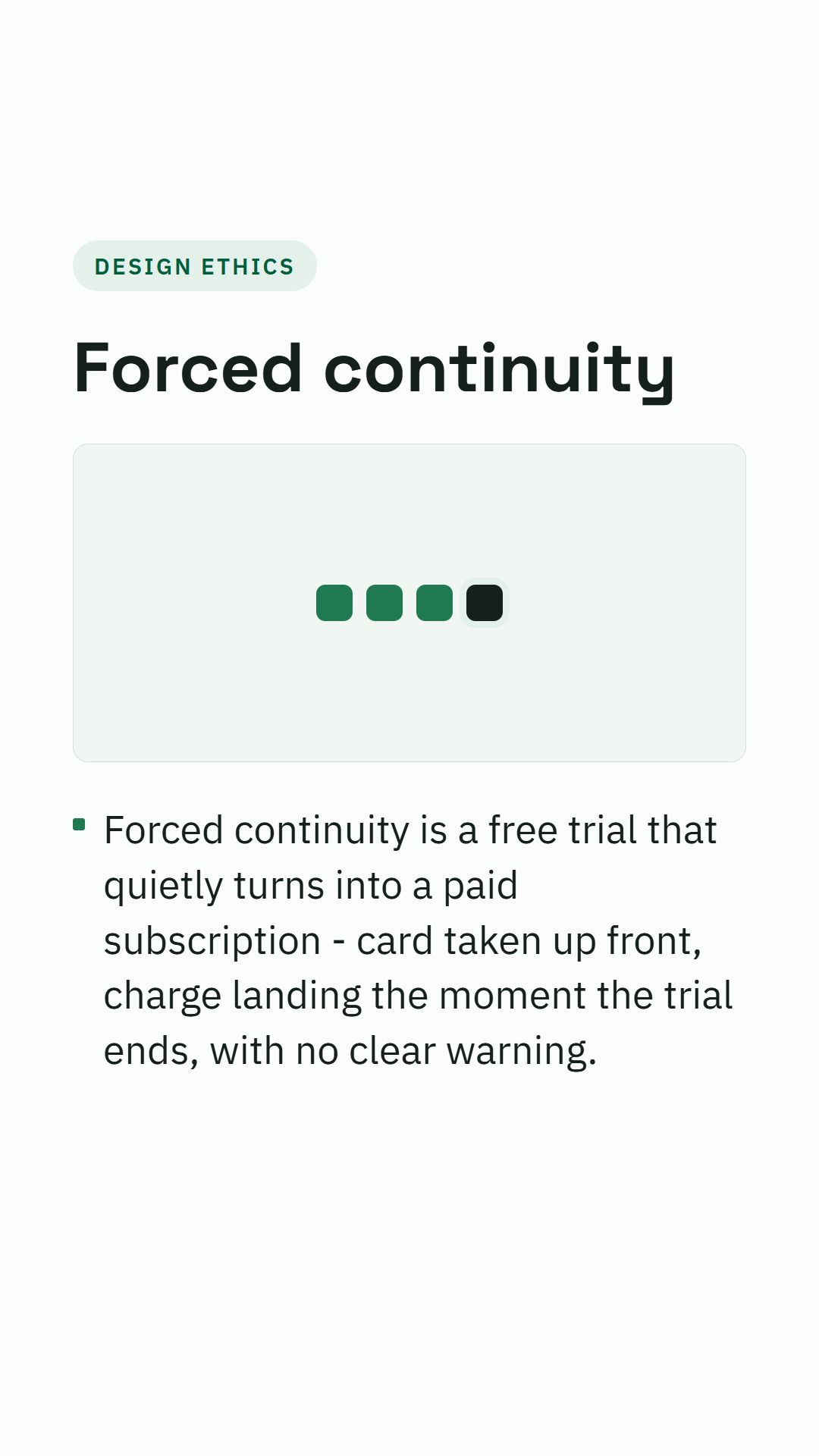 Still from the Forced continuity video