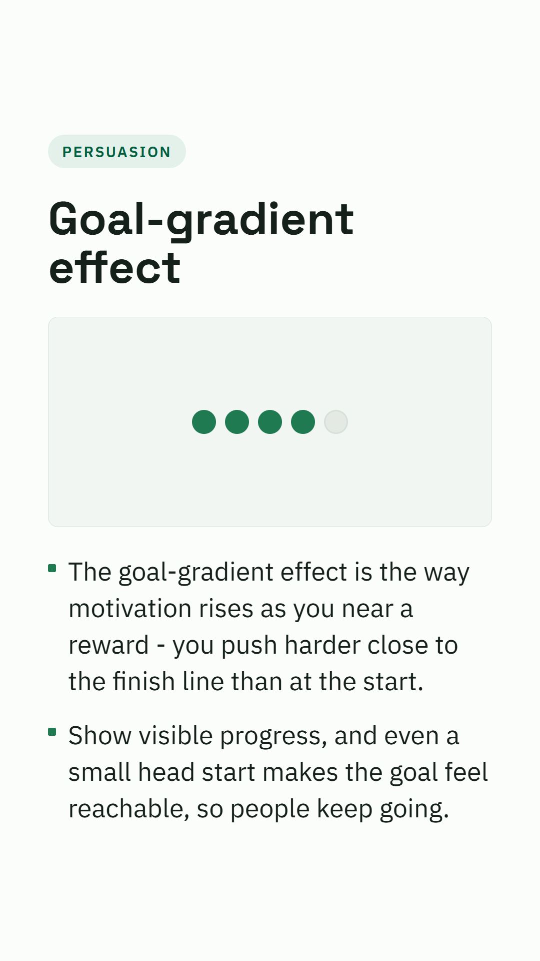 Still from the Goal-gradient effect video
