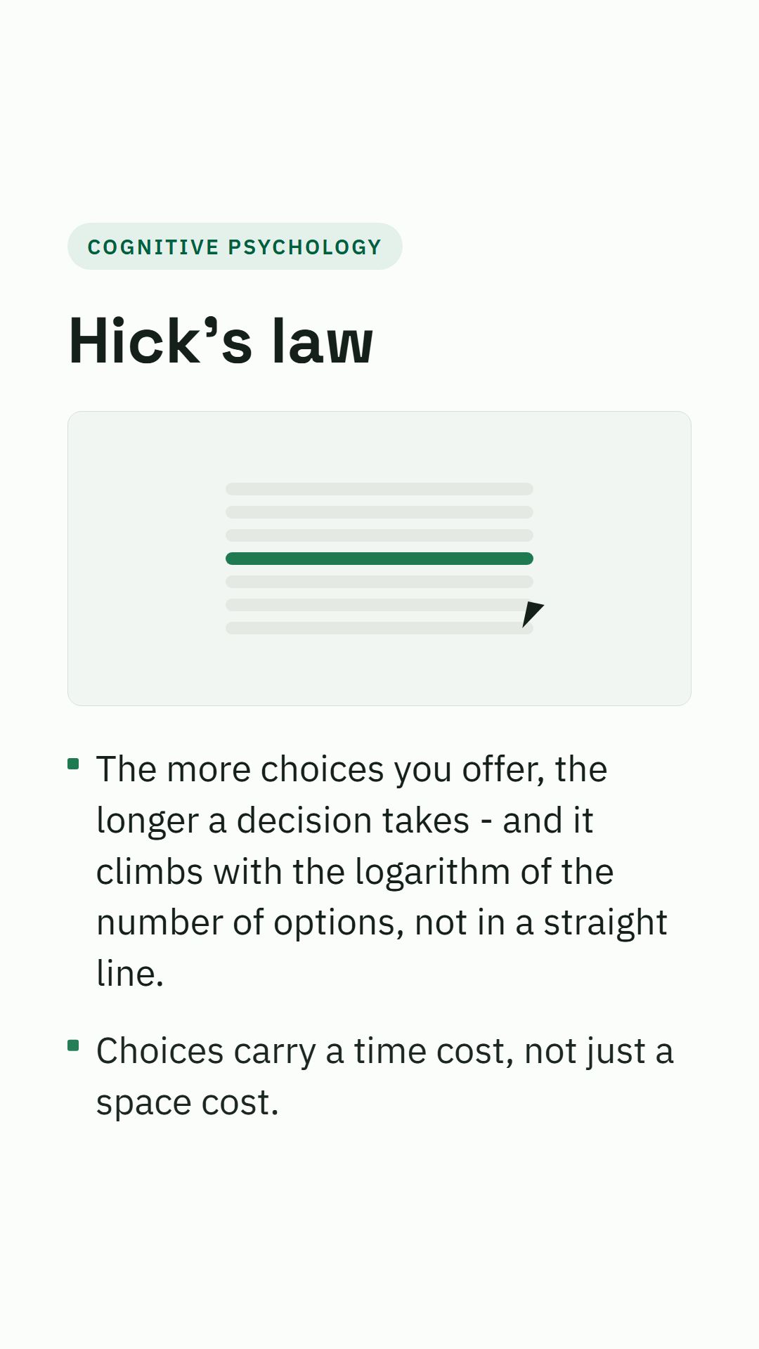 Still from the Hick's law video