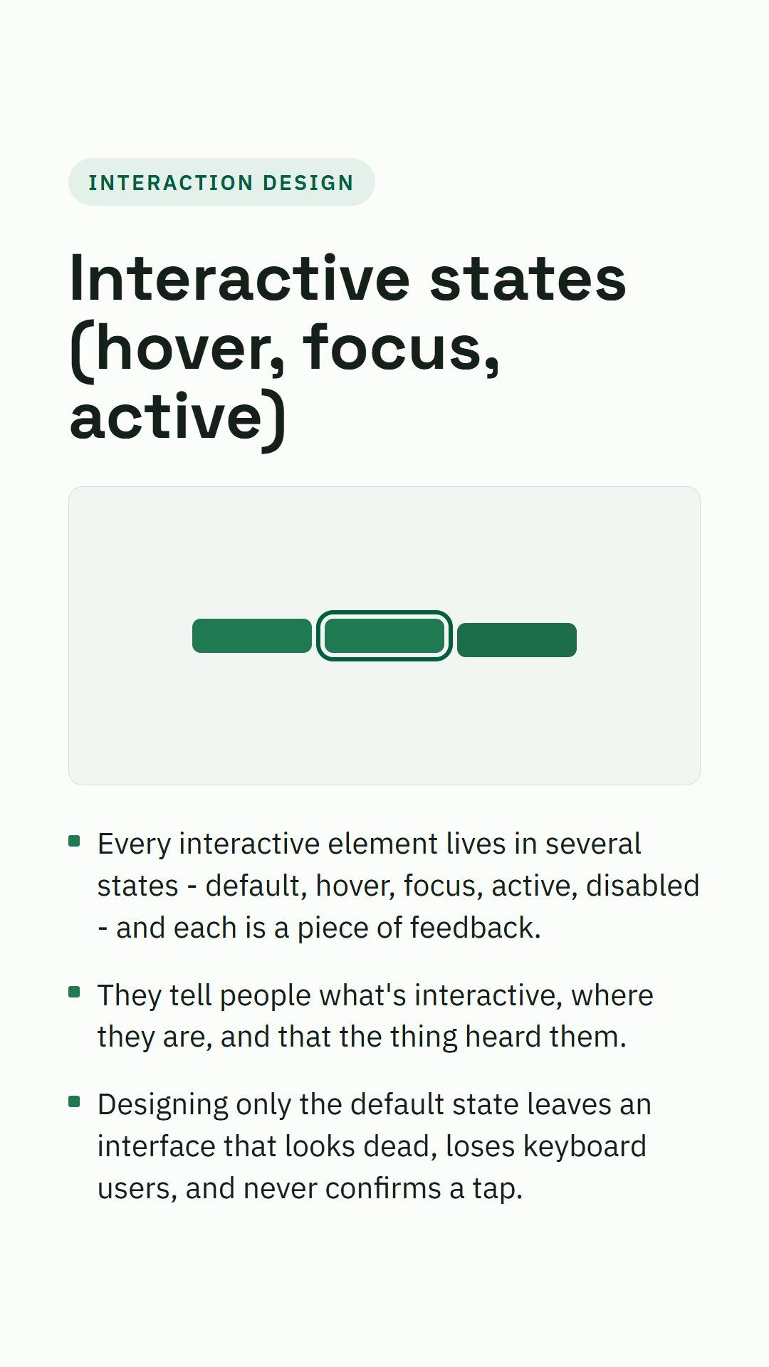Still from the Interactive states (hover, focus, active) video