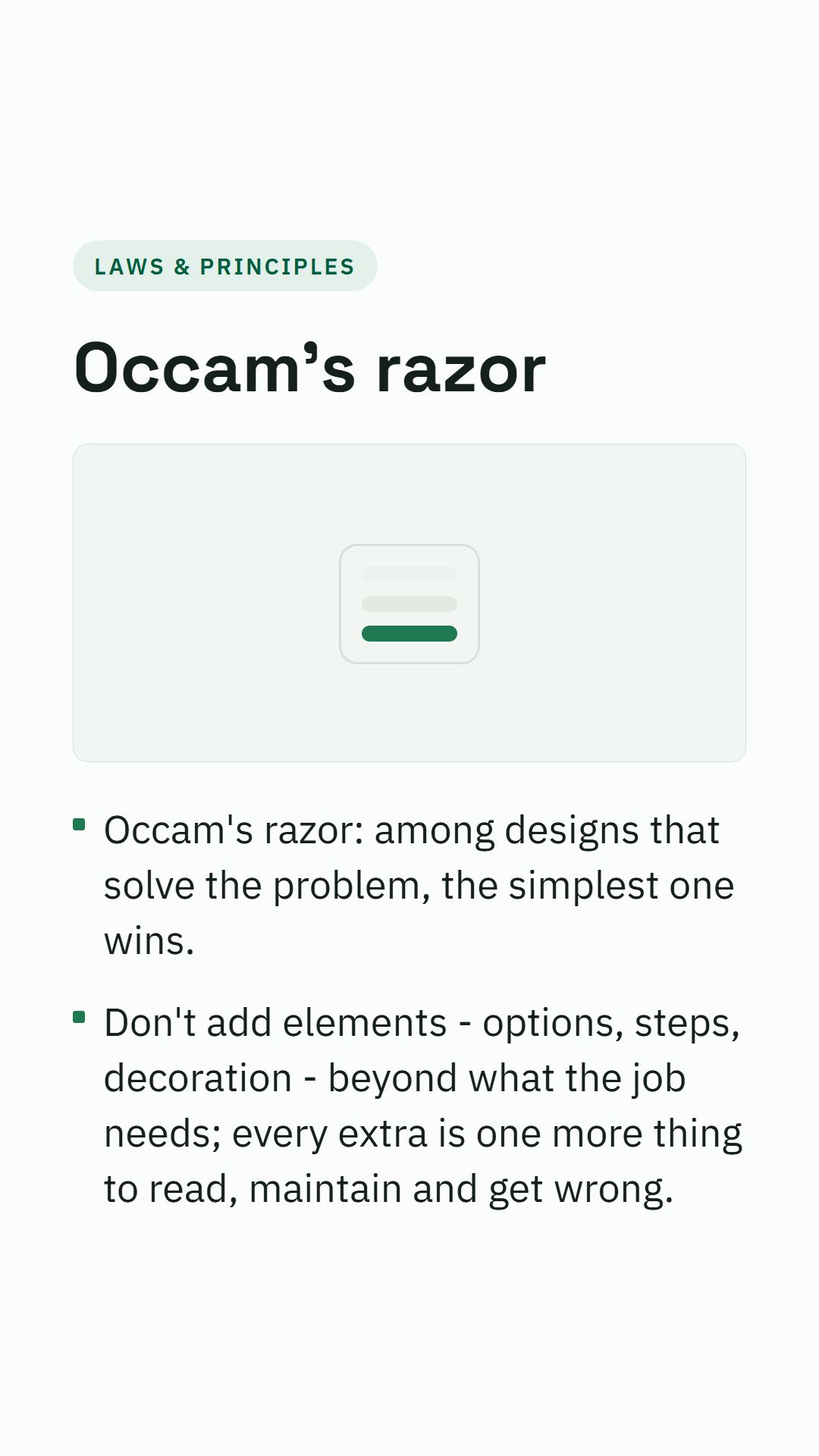 Still from the Occam's razor video