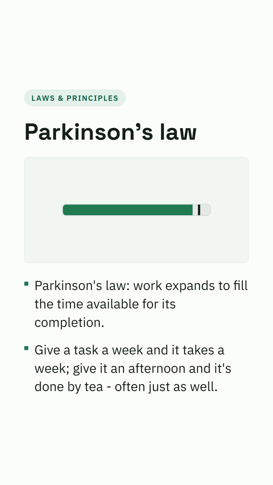 Still from the Parkinson's law video