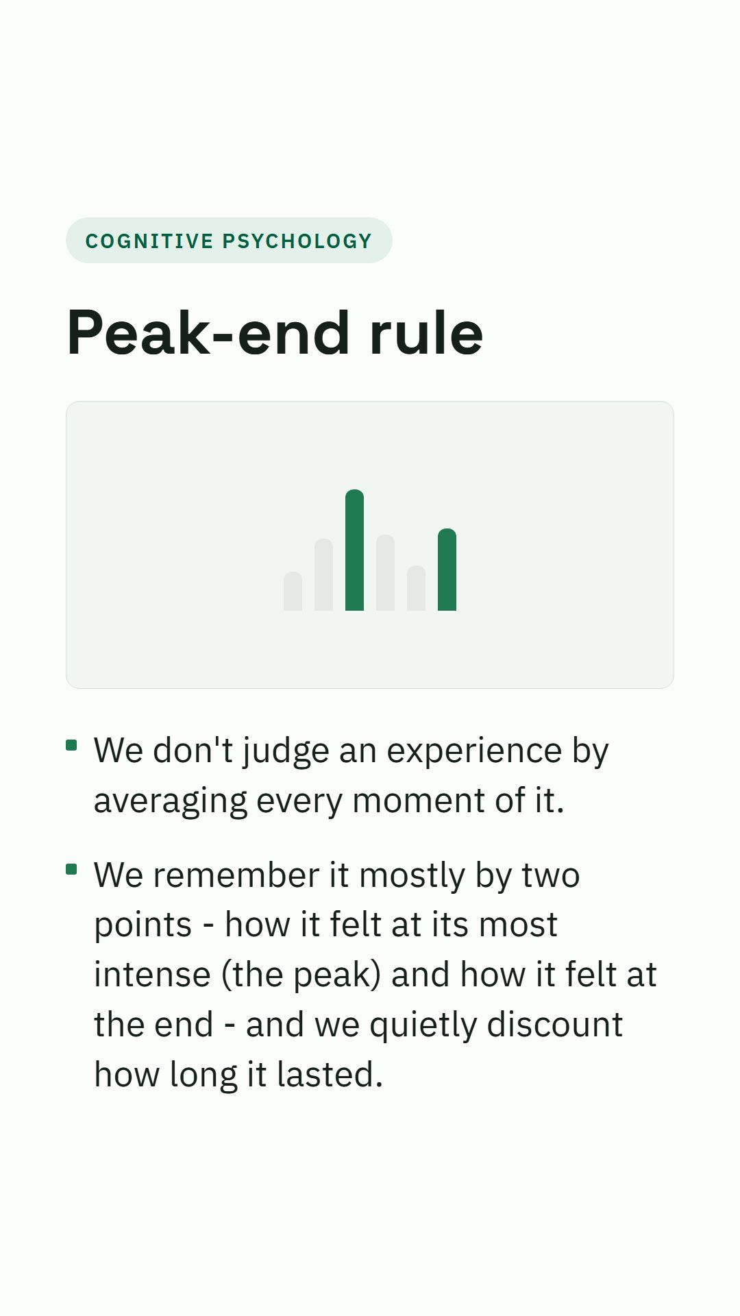 Still from the Peak-end rule video