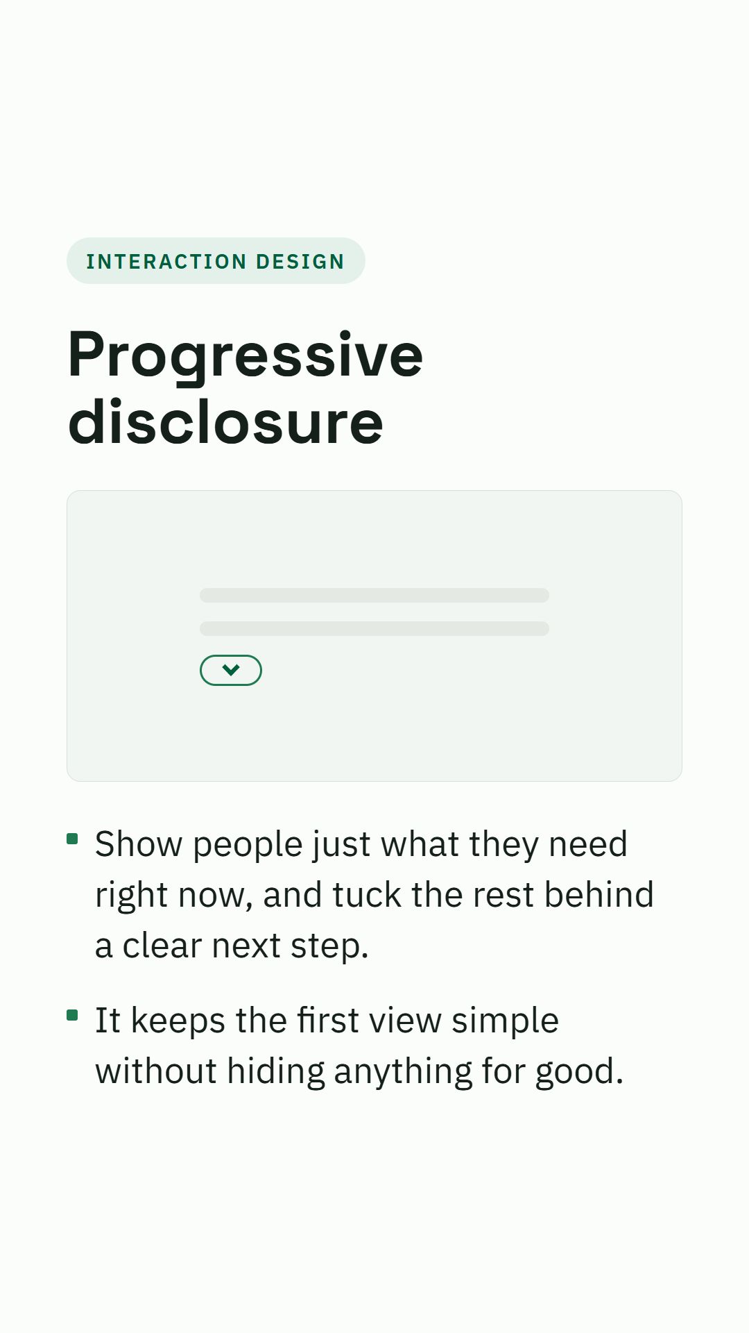 Still from the Progressive disclosure video