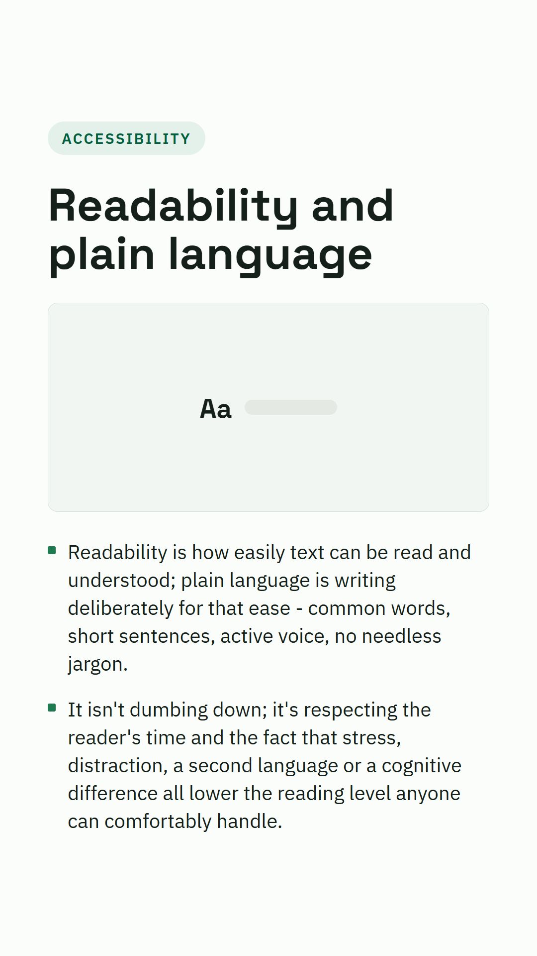 Still from the Readability and plain language video