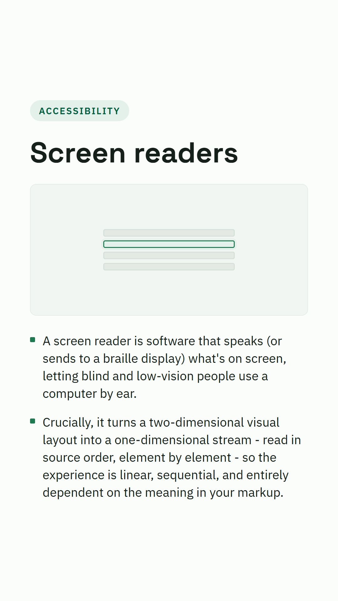 Still from the Screen readers video