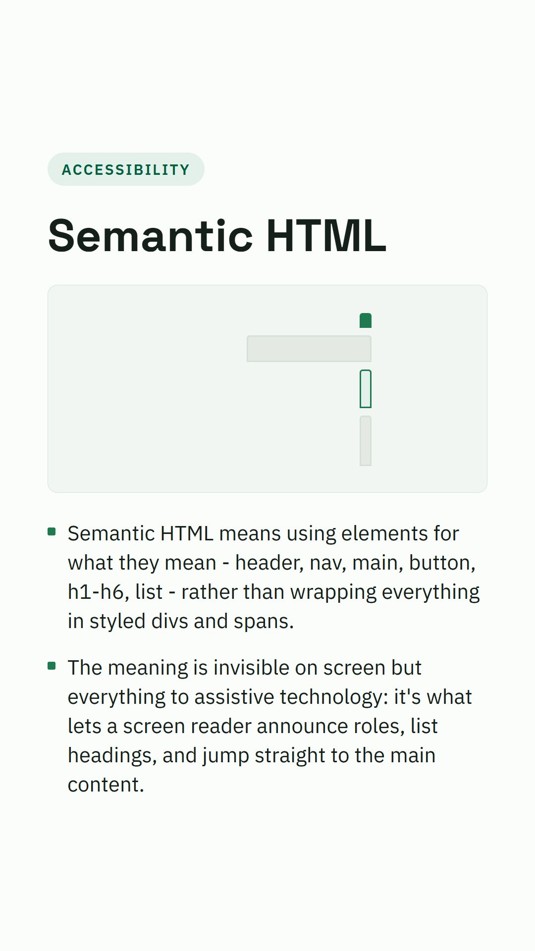 Still from the Semantic HTML video