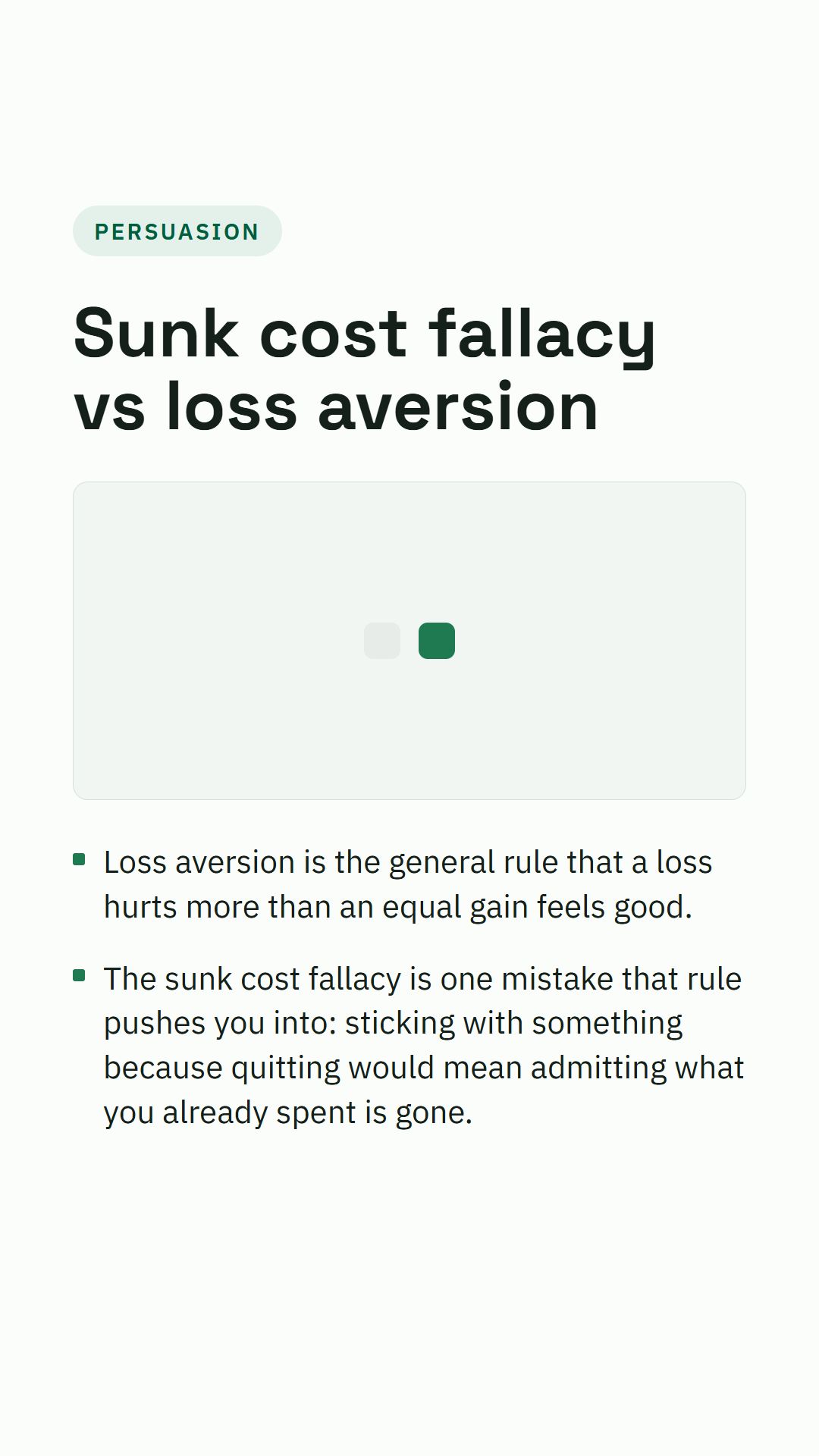 Still from the Sunk cost fallacy vs loss aversion video
