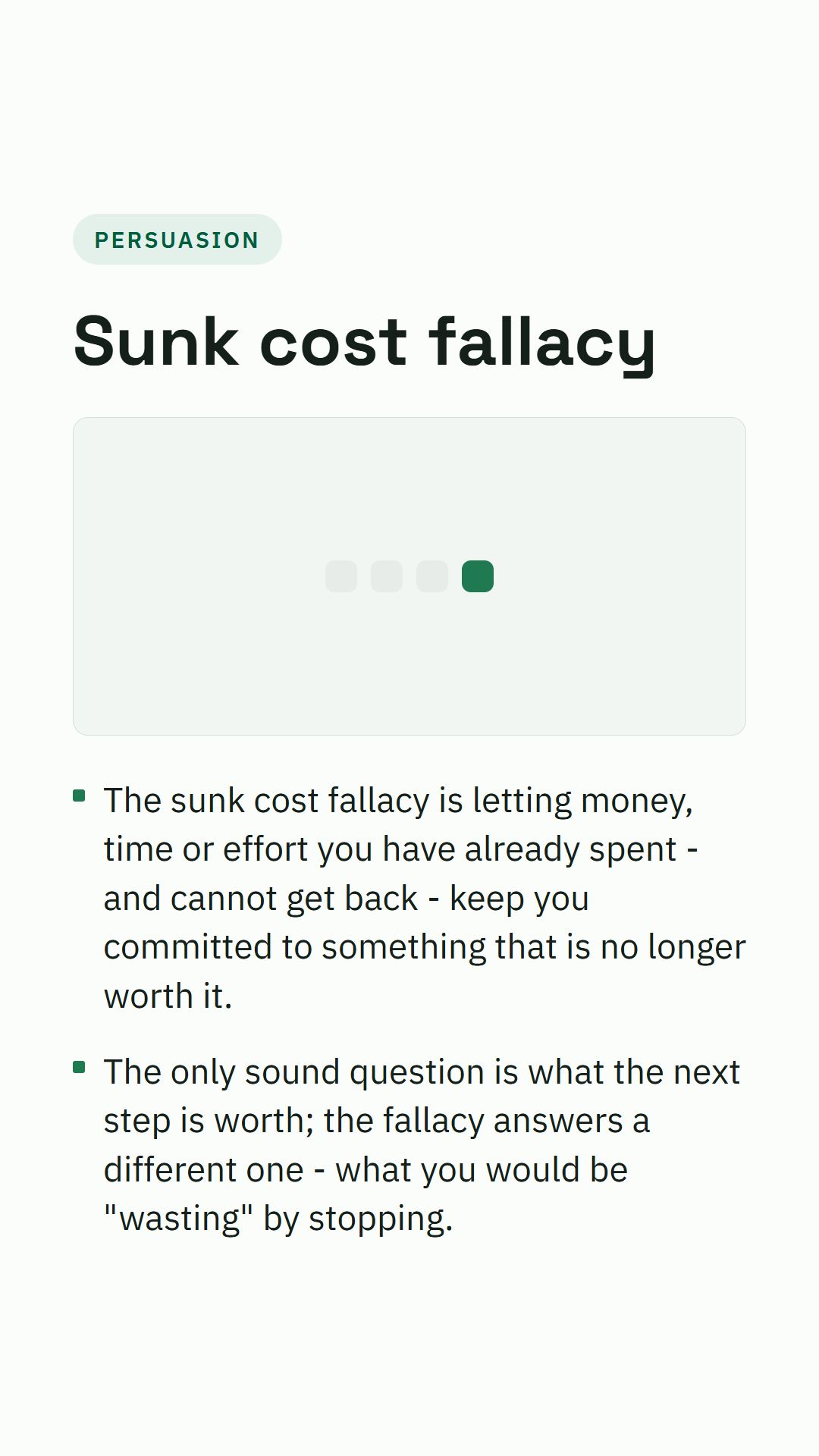 Still from the Sunk cost fallacy video