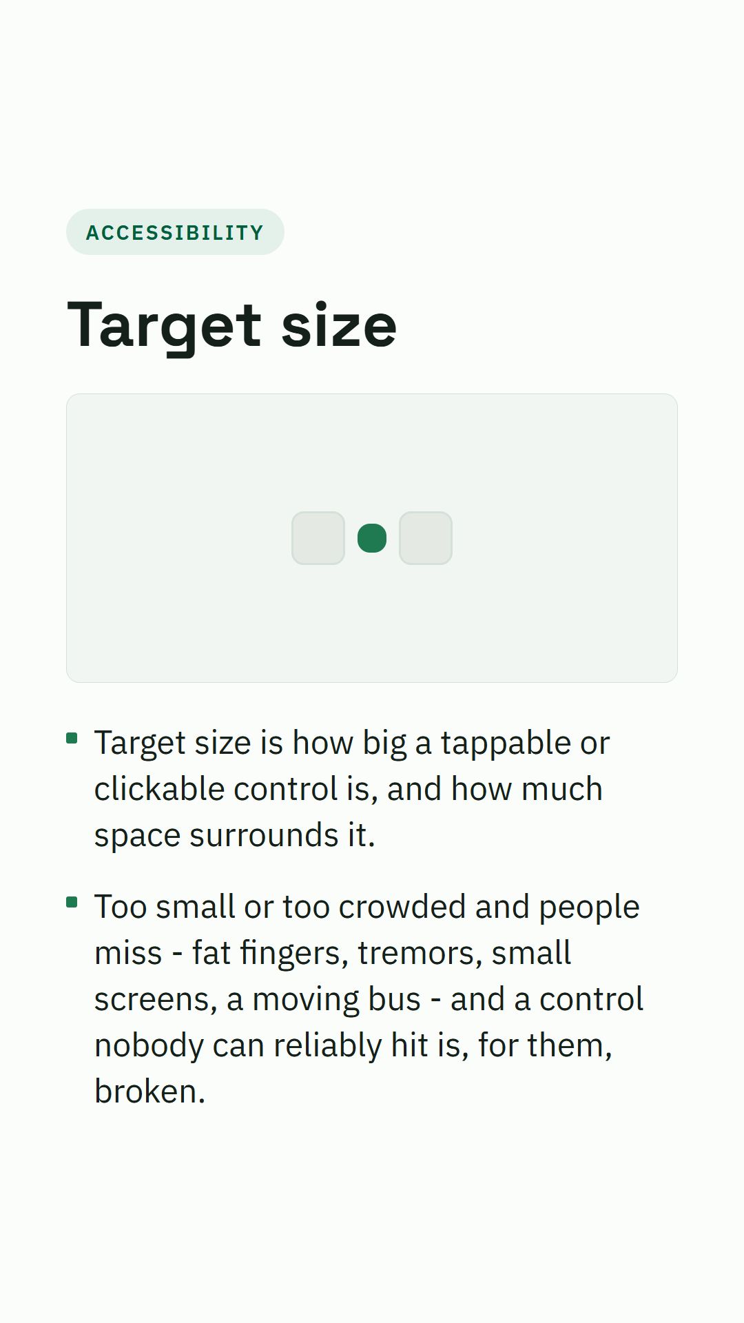 Still from the Target size video