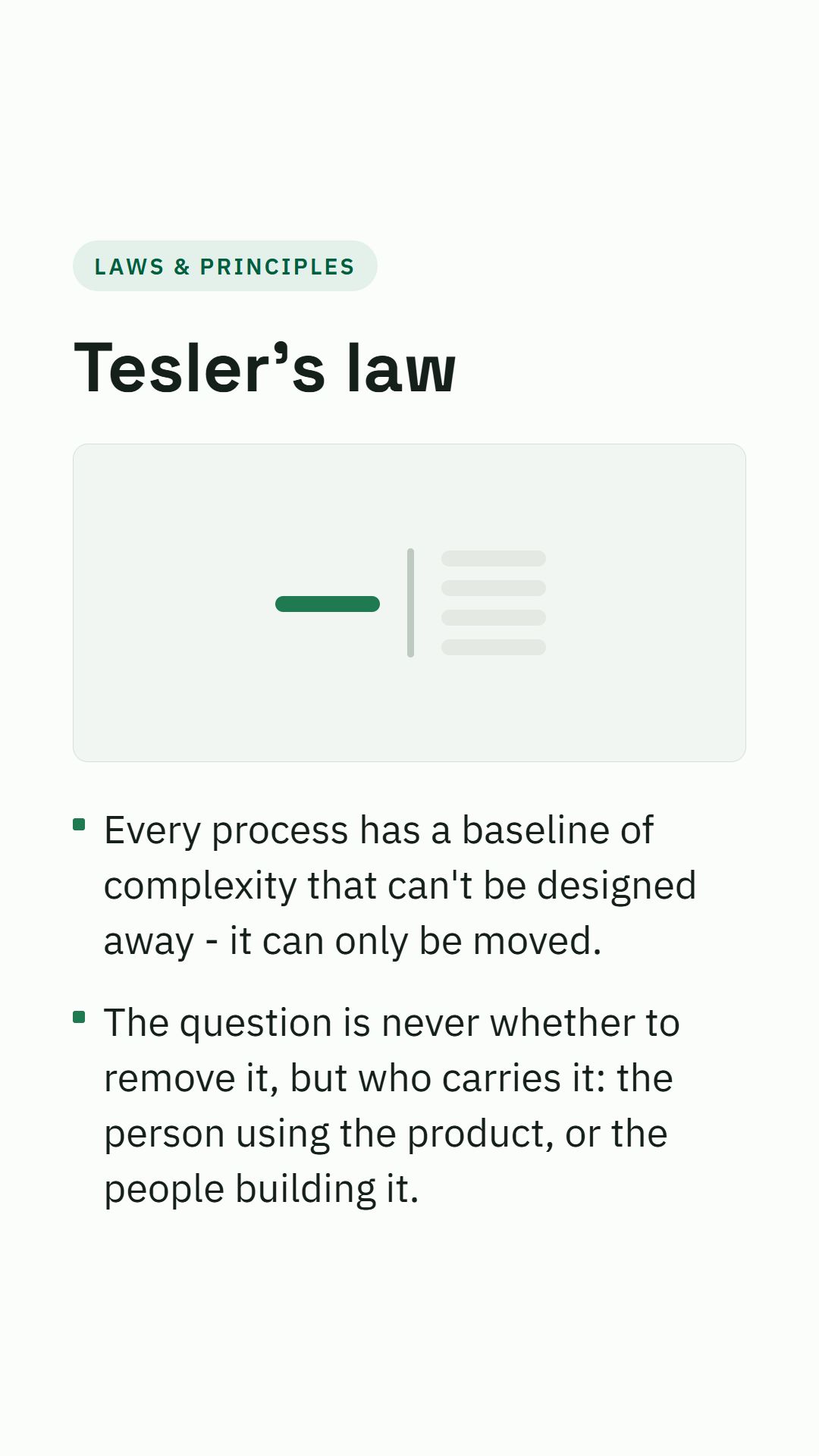 Still from the Tesler's law video