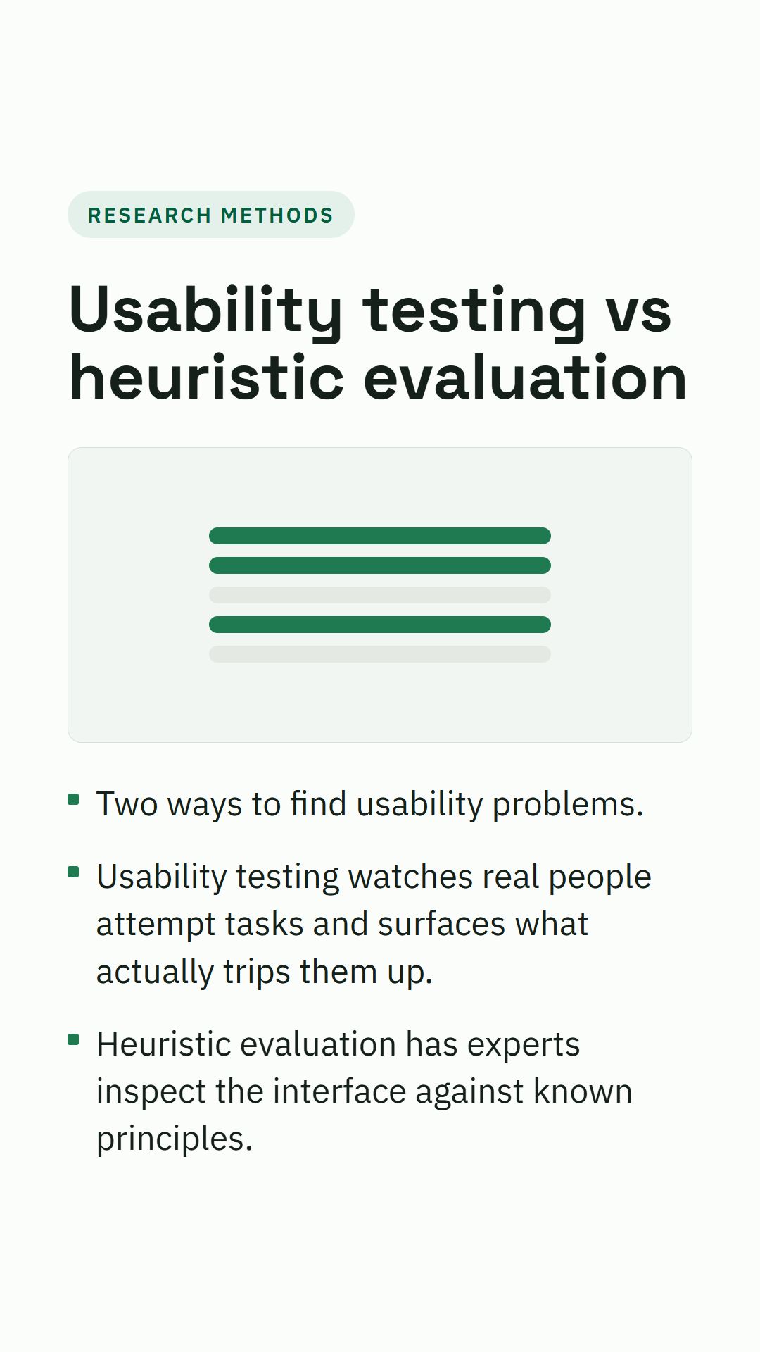 Still from the Usability testing vs heuristic evaluation video