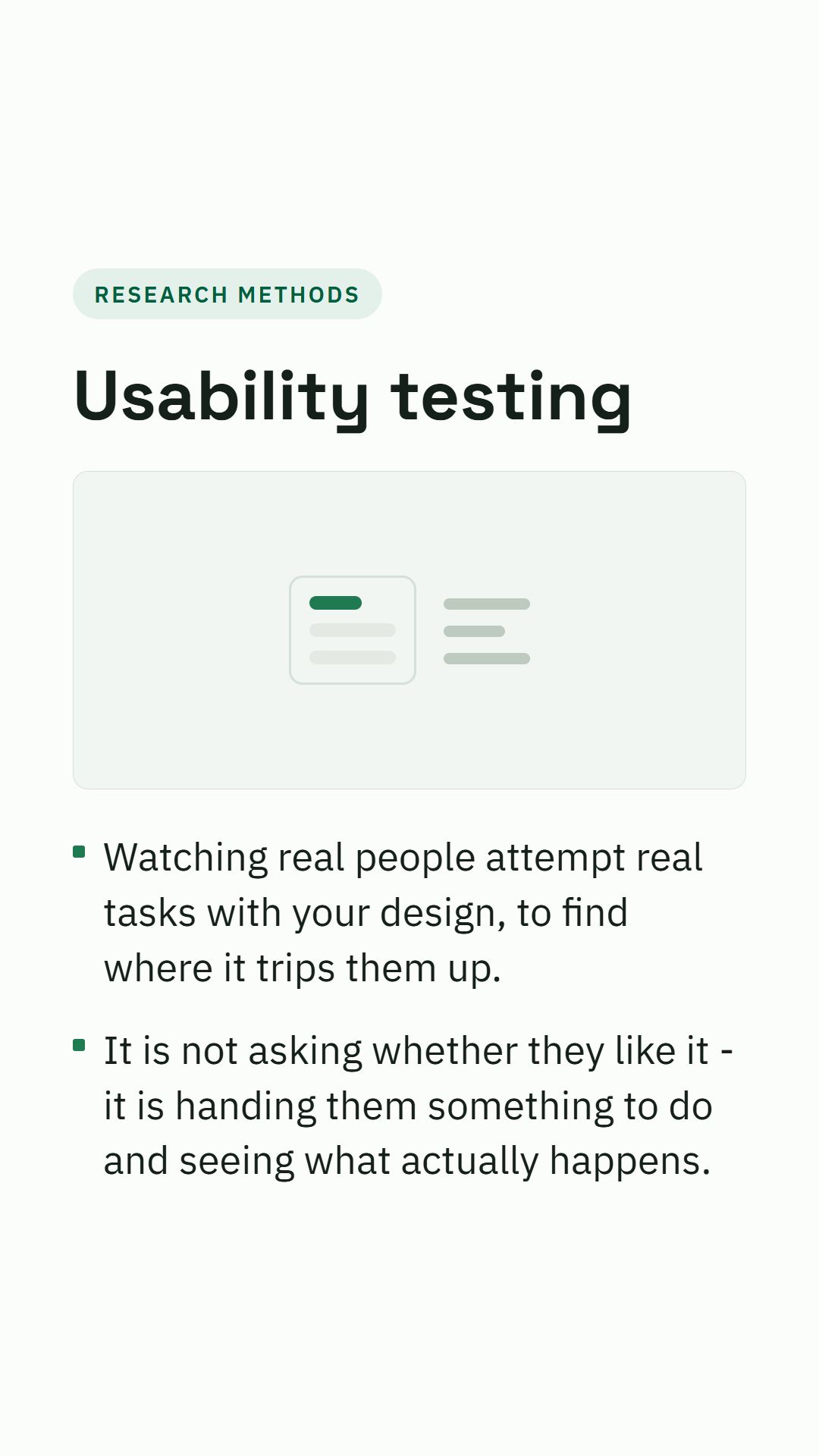 Still from the Usability testing video