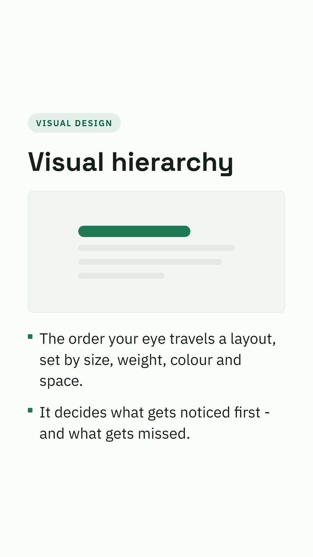 Still from the Visual hierarchy video