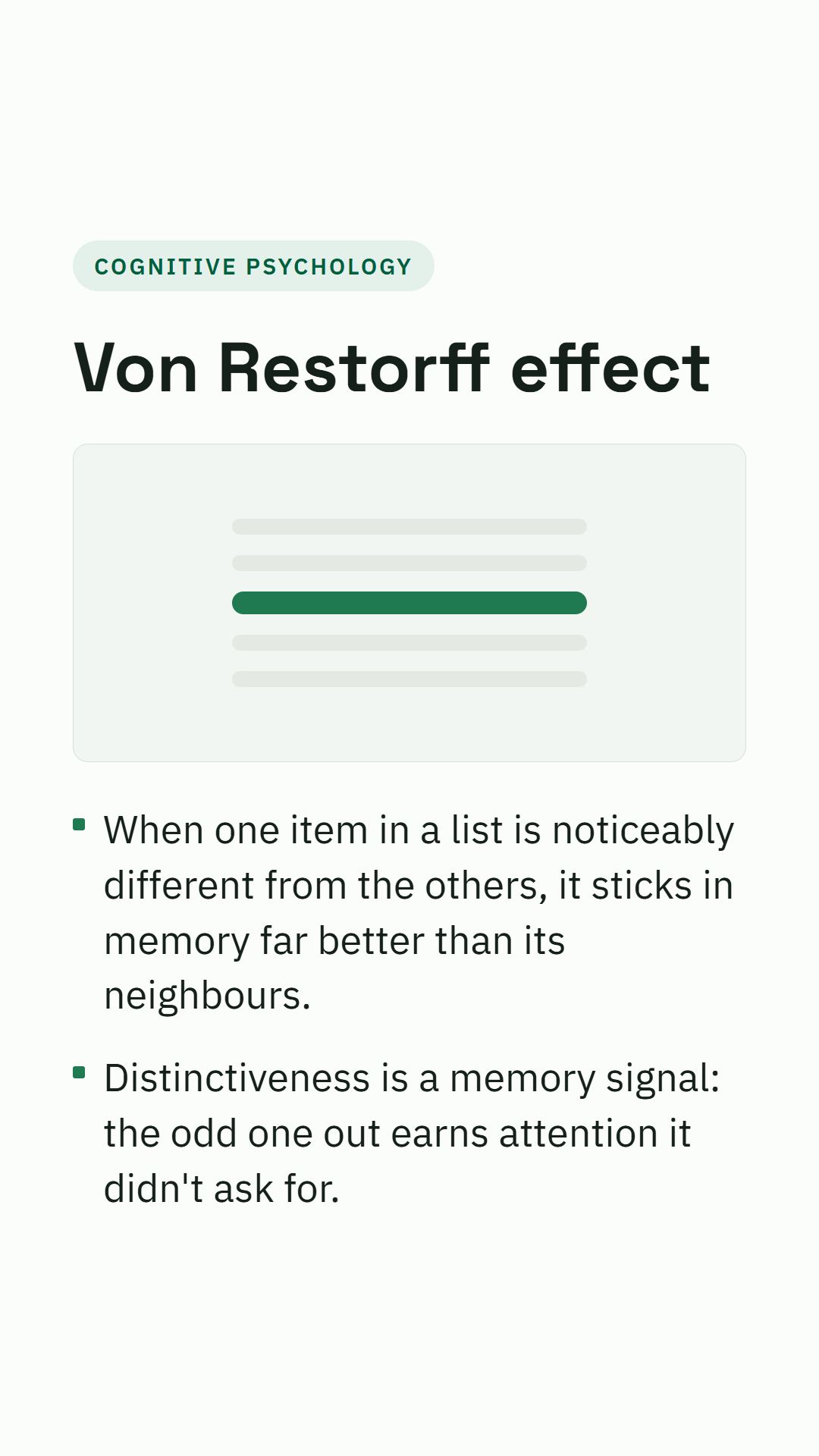 Still from the Von Restorff effect video